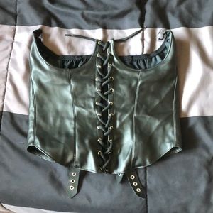 Faux leather corset